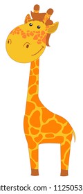 Giraffe. vector illustration, graphic design style. Isolated on a white background.