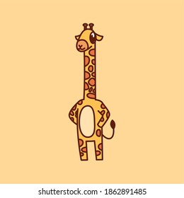 Giraffe Vektorgrafik im flachen Stil. Gut für Zoo-Broschüre, Schild, Symbol