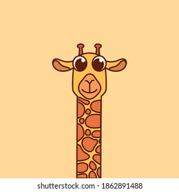 Giraffe Vektorgrafik im flachen Stil. Symbol für das Konzept von Tierzeichen