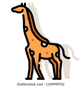 Giraffe vector illustration in line color design