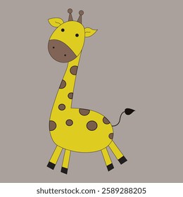 Giraffe Vector Illustration, Playful Design, Children's Art