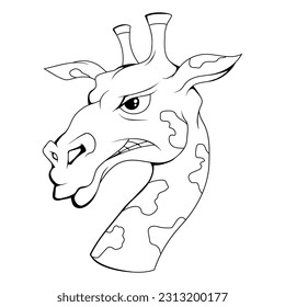 Giraffe. Vector illustration of a sketch animals of africa. Wildlife.
