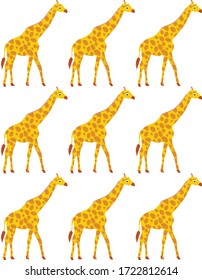 Giraffe. Vector illustration. Zoo art. Seamless pattern