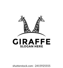Giraffe vector logo, Giraffe animal logo design template