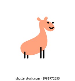 Giraffe. Vector logo in bold line style