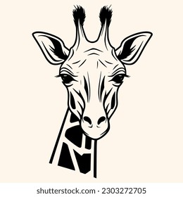 Giraffe vector for logo or icon,clip art, drawing Elegant minimalist style,abstract style Illustration