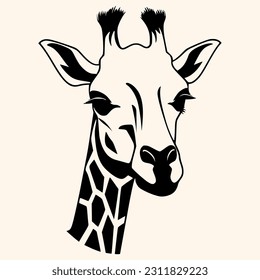 Giraffe vector for logo or icon,clip art, drawing Elegant minimalist style,abstract style Illustration