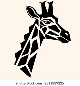 Giraffe-Vektorgrafik für Logo oder Symbol, Clipart, Zeichnung Eleganter minimalistischer Stil, abstrakte Illustration