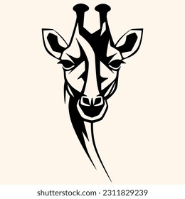 Giraffe-Vektorgrafik für Logo oder Symbol, Clipart, Zeichnung Eleganter minimalistischer Stil, abstrakte Illustration