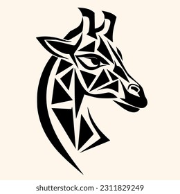 Giraffe vector for logo or icon,clip art, drawing Elegant minimalist style,abstract style Illustration