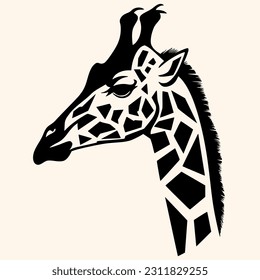 Vector de jirafa para logotipo o icono,arte de clips, dibujo Estilo minimalista elegante,estilo abstracto Ilustración