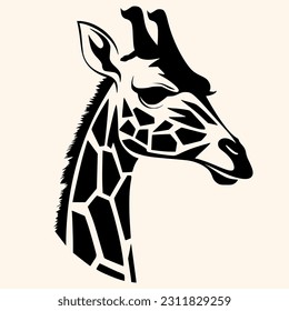 Vector de jirafa para logotipo o icono,arte de clips, dibujo Estilo minimalista elegante,estilo abstracto Ilustración