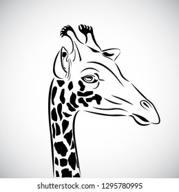 giraffe vector Monochrome Isolated on the white background 