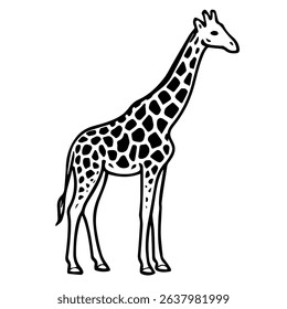 giraffe  vector realistic line icon on white background
Vector line icon animal, wildlife