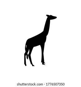 Giraffe Vector Silhouette. Solid Style