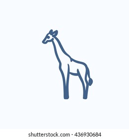 Giraffe vector sketch icon isolated on background. Hand drawn Giraffe icon. Giraffe sketch icon for infographic, website or app.