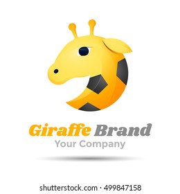 Giraffe Volume Logo Colorful. 3d Vector Design. Corporate identity