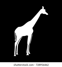Giraffe white icon .