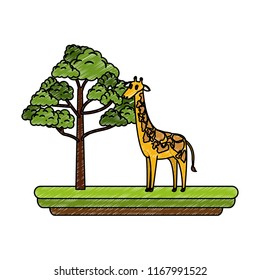 Giraffe wild animal scribble