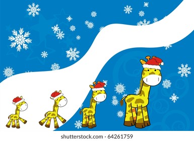 giraffe xmas background in vector format