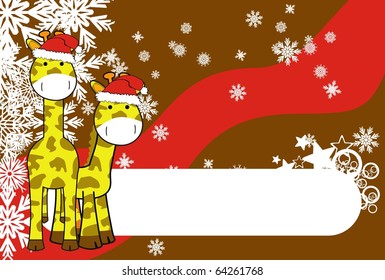 giraffe xmas background in vector format