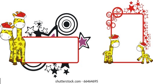 giraffe xmas cartoon in vector format very easy to edit