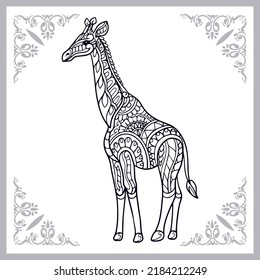 Giraffe zentangle arts isolated on white background