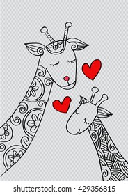 Giraffe with zentangle style