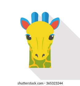 giraffe zoo animal flat icon