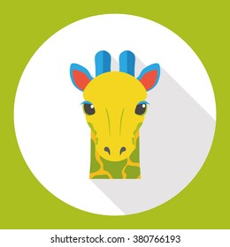 giraffe zoo animal flat icon