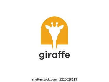 giraffe and zoological logo design templates