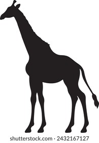 Giraffee Silhouette Vector Illustration White Background