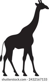 Giraffee Silhouette Vector Illustration White Background