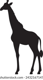 Giraffee Silhouette Vector Illustration White Background