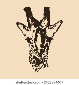 The giraffe's head is in the giraffe's head. Animal silhouette design vector illustration
