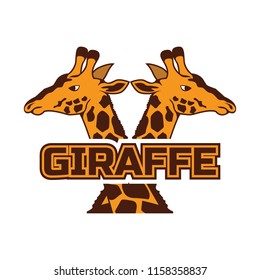 giraffes logo isolated on white background, vector illustration, vector illustration