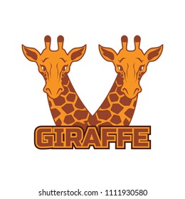 giraffes logo, vector illustration