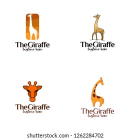 giraffes logo vector template