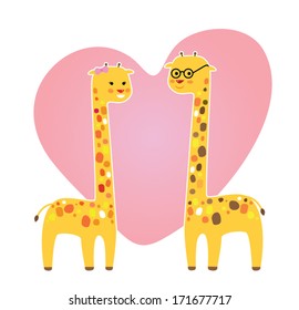 Giraffes in love