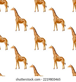 Giraffes seamless pattern, vector graphics