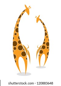 Giraffes - vector illustration