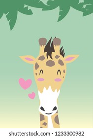 The giraffe-shaped design is happy in its simple and natural shape on a bright backdrop.
