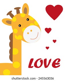 giraffe/T-shirt graphics/cute cartoon characters/cute graphics for kids/Book illustrations/texti le graphic/graphic designs for kindergarten/cartoo n character design/fashion graphic/cute wallpaper