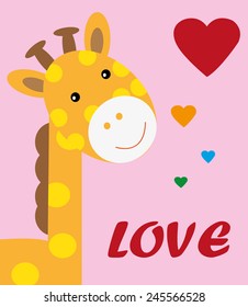 giraffe/T-shirt graphics/cute cartoon characters/cute graphics for kids/Book illustrations/texti le graphic/graphic designs for kindergarten/cartoo n character design/fashion graphic/cute wallpaper