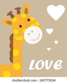 giraffe/T-shirt graphics/cute cartoon characters/cute graphics for kids/Book illustrations/texti le graphic/graphic designs for kindergarten/cartoon character design/fashion graphic/cute wallpaper