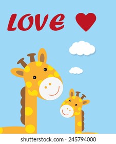 giraffe/T-shirt graphics/cute cartoon characters/cute graphics for kids/Book illustrations/texti le graphic/graphic designs for kindergarten/cartoo n character design/fashion graphic/cute wallpaper