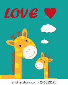 giraffe/T-shirt graphics/cute cartoon characters/cute graphics for kids/Book illustrations/texti le graphic/graphic designs for kindergarten/cartoo n character design/fashion graphic/cute wallpaper