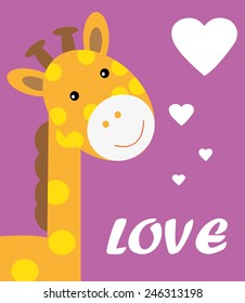 giraffe/T-shirt graphics/cute cartoon characters/cute graphics for kids/Book illustrations/texti le graphic/graphic designs for kindergarten/cartoo n character design/fashion graphic/cute wallpaper