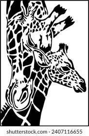 Giraffe.Vector illustration ready for vinyl cutting.\""