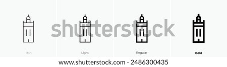 giralda icon. Thin, Light Regular And Bold style design isolated on white background